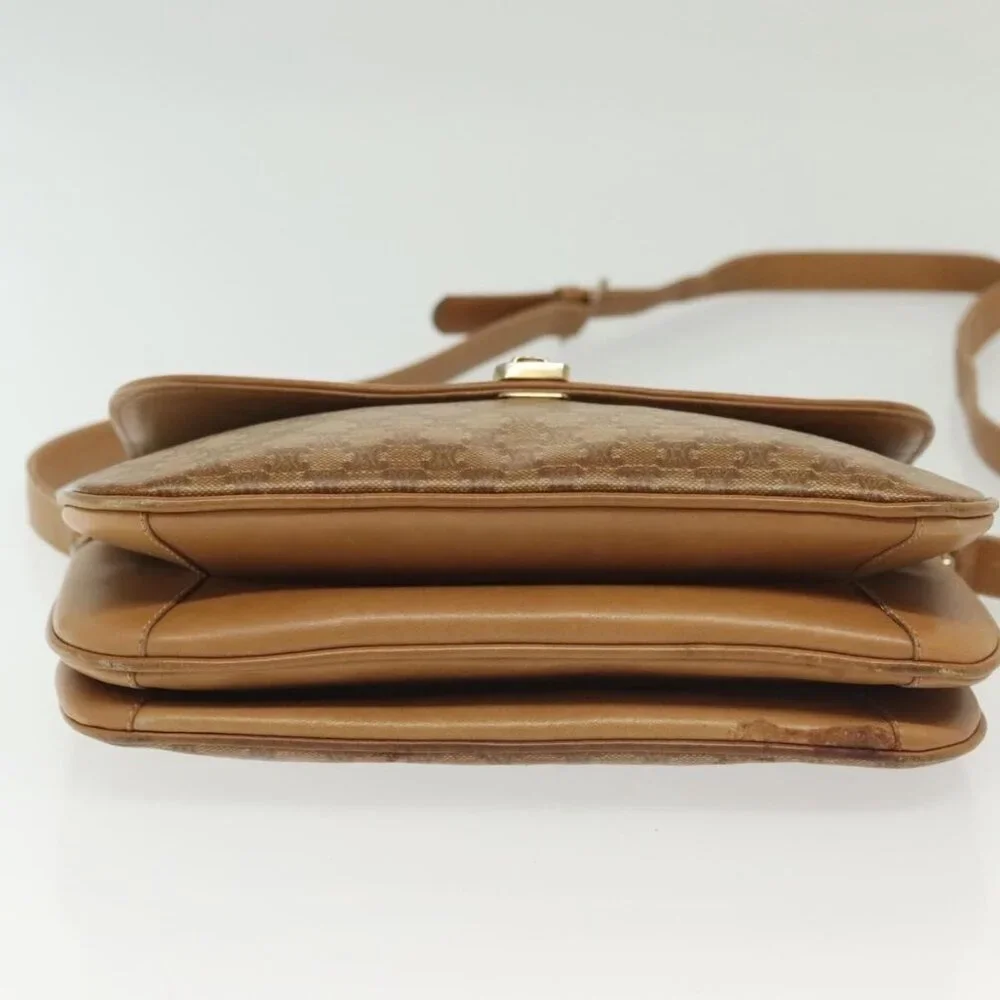 Authentic CELINE Macadam Canvas Shoulder Bag PVC Beige Gold - Picture 13 of 16